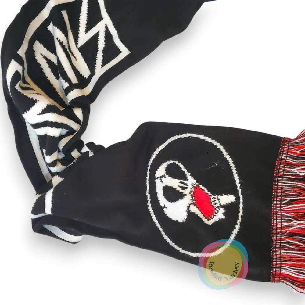 Subhumans Punk Rock Band Knit Scarf Double Sided Skull Logo - Picture 8 of 11